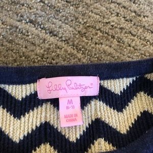 Lilly Pulitzer girls sweater dress navy and Gold